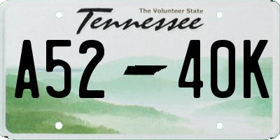 TN license plate A5240K