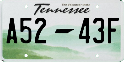 TN license plate A5243F