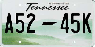 TN license plate A5245K