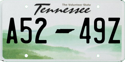 TN license plate A5249Z