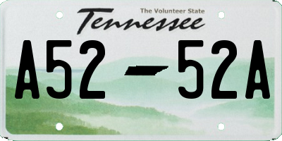 TN license plate A5252A