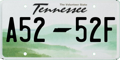 TN license plate A5252F