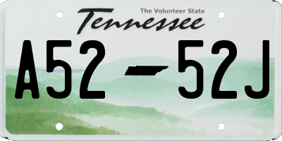 TN license plate A5252J