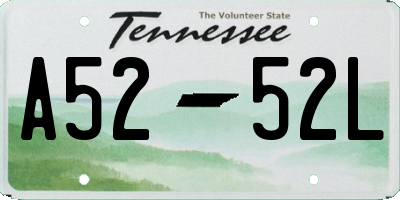 TN license plate A5252L