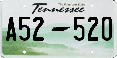 TN license plate A5252O