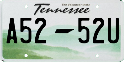 TN license plate A5252U