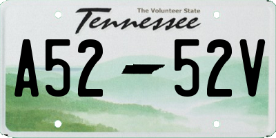 TN license plate A5252V