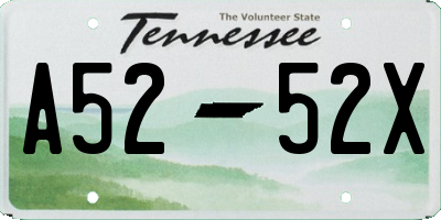 TN license plate A5252X