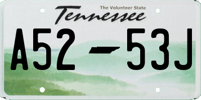 TN license plate A5253J