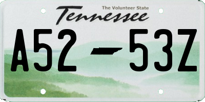 TN license plate A5253Z