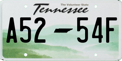 TN license plate A5254F