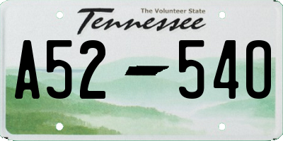 TN license plate A5254O