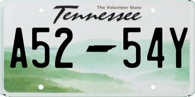 TN license plate A5254Y