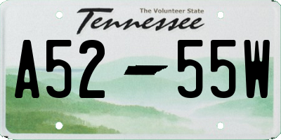 TN license plate A5255W