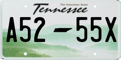 TN license plate A5255X