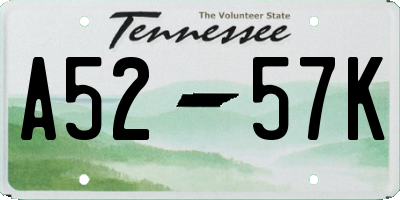 TN license plate A5257K
