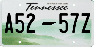 TN license plate A5257Z