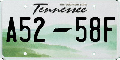 TN license plate A5258F