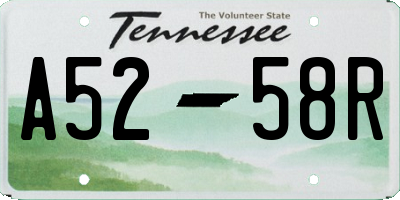 TN license plate A5258R