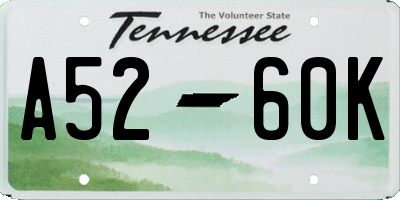 TN license plate A5260K