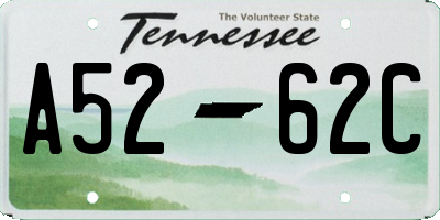 TN license plate A5262C