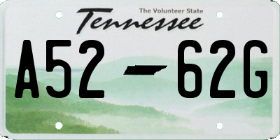 TN license plate A5262G