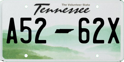 TN license plate A5262X
