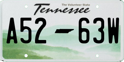 TN license plate A5263W