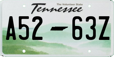 TN license plate A5263Z