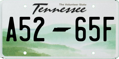 TN license plate A5265F