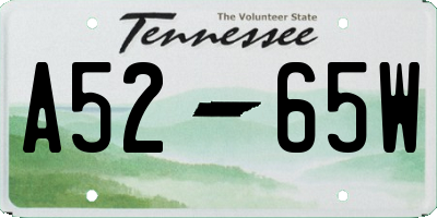 TN license plate A5265W