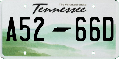 TN license plate A5266D
