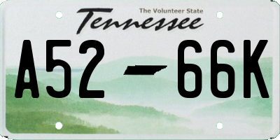 TN license plate A5266K