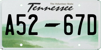 TN license plate A5267D