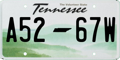 TN license plate A5267W