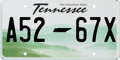 TN license plate A5267X