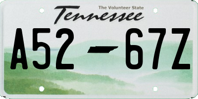 TN license plate A5267Z