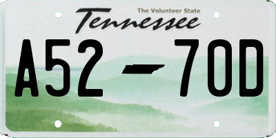 TN license plate A5270D