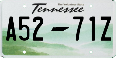 TN license plate A5271Z