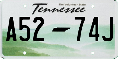TN license plate A5274J