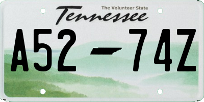 TN license plate A5274Z