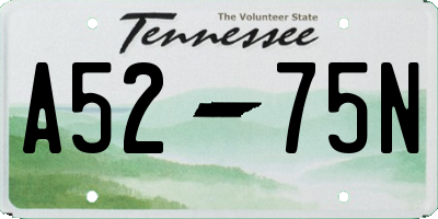 TN license plate A5275N