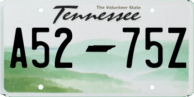 TN license plate A5275Z