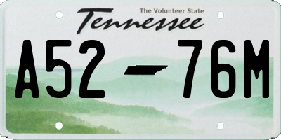 TN license plate A5276M