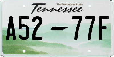 TN license plate A5277F