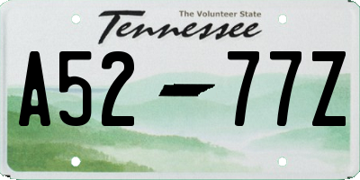 TN license plate A5277Z