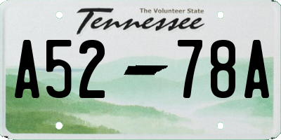TN license plate A5278A