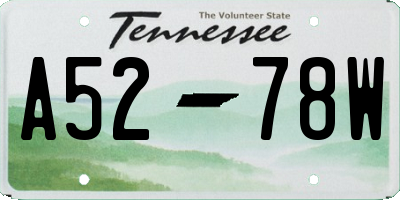TN license plate A5278W