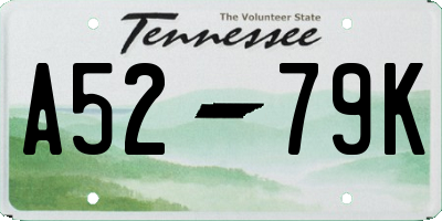 TN license plate A5279K