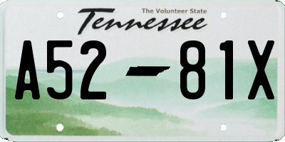 TN license plate A5281X